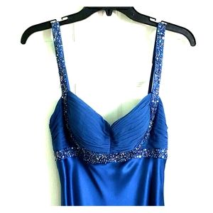 Royal blue satin gown